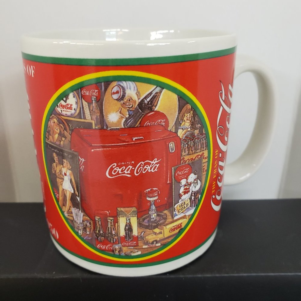 Vintage 1995 Coca-cola mug dual sided
